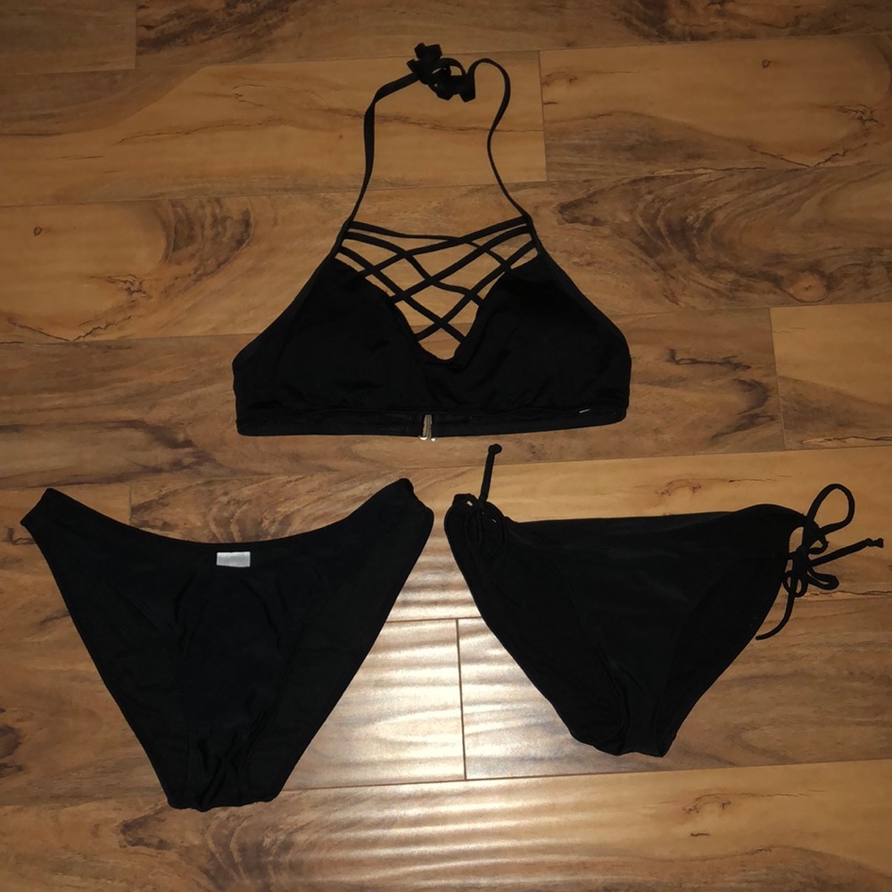 black swimsuit